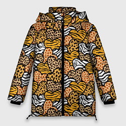 Куртка зимняя женская Африканские сердца, цвет: 3D-светло-серый