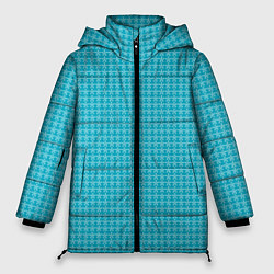 Женская зимняя куртка Мелкие снежинки паттерн голубой