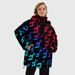 Куртка зимняя женская JoJos Bizarre битво лого неон, цвет: 3D-красный — фото 2