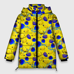 Куртка зимняя женская Разноцветные тропические рыбы, цвет: 3D-светло-серый