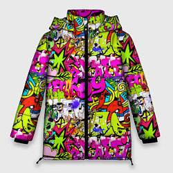 Женская зимняя куртка Цветное граффити