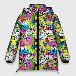 Женская зимняя куртка Цветное граффити