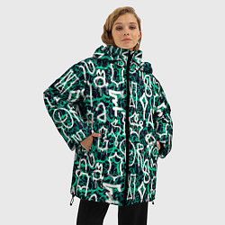 Куртка зимняя женская Символы каракули, цвет: 3D-светло-серый — фото 2