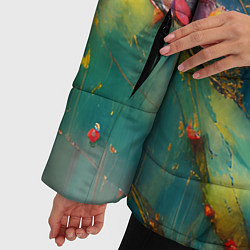 Куртка зимняя женская Абстрактные мазки краски, цвет: 3D-черный — фото 2