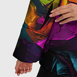 Куртка зимняя женская Яркие разноцветные краски, цвет: 3D-черный — фото 2
