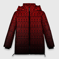 Женская зимняя куртка Красно-чёрный ажурный градиент