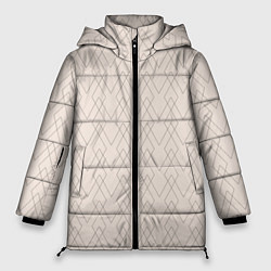 Куртка зимняя женская Бежевый геометричные линии, цвет: 3D-светло-серый