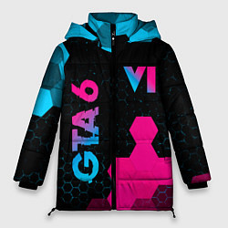 Женская зимняя куртка GTA 6 - neon gradient вертикально