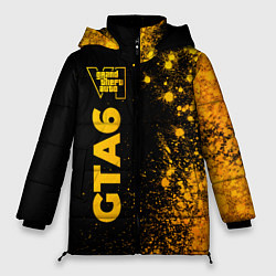Куртка зимняя женская GTA6 - gold gradient по-вертикали, цвет: 3D-черный