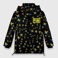 Куртка зимняя женская PUBG sticker games, цвет: 3D-красный