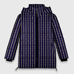 Куртка зимняя женская Тёмно-синий и цепочки, цвет: 3D-черный