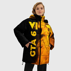 Куртка зимняя женская GTA 6 - gold gradient по-вертикали, цвет: 3D-черный — фото 2