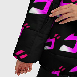 Куртка зимняя женская JoJos Bizarre neon pattern logo, цвет: 3D-светло-серый — фото 2