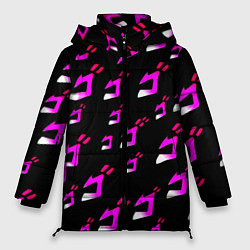 Куртка зимняя женская JoJos Bizarre neon pattern logo, цвет: 3D-светло-серый