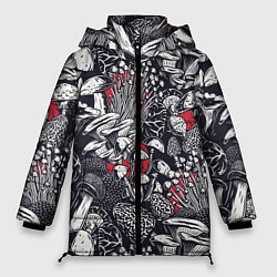 Женская зимняя куртка Разные грибы