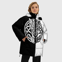 Куртка зимняя женская Волк - кельтика, цвет: 3D-светло-серый — фото 2
