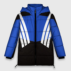 Куртка зимняя женская Олимпийка 90х - полоски, цвет: 3D-черный