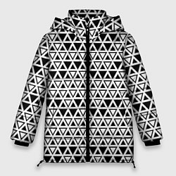 Женская зимняя куртка Треугольники чёрные и белые