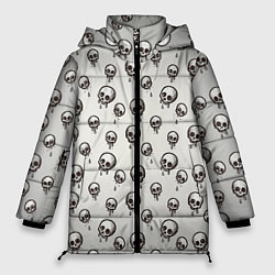 Куртка зимняя женская Мультяшные черепки абстрактный паттерн, цвет: 3D-светло-серый