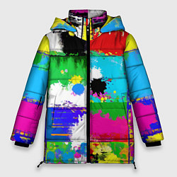 Куртка зимняя женская Абстракция - пэчворк, цвет: 3D-светло-серый