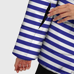 Куртка зимняя женская Тельняшка моряка, цвет: 3D-светло-серый — фото 2