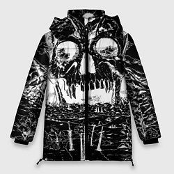 Куртка зимняя женская Череп черного клевера, цвет: 3D-черный