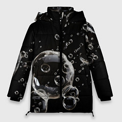 Куртка зимняя женская Пузыри на черном, цвет: 3D-светло-серый