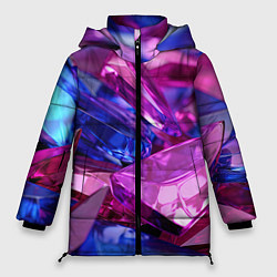 Женская зимняя куртка Розовые и синие битые стекла