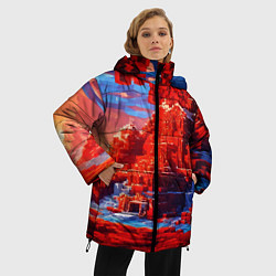Куртка зимняя женская Город в стиле майнкрафт, цвет: 3D-светло-серый — фото 2