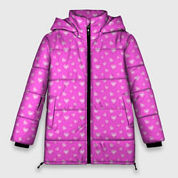 Куртка зимняя женская Розовый маленькие сердечки, цвет: 3D-светло-серый
