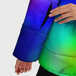 Куртка зимняя женская Психоделический неоновый градиент, цвет: 3D-черный — фото 2