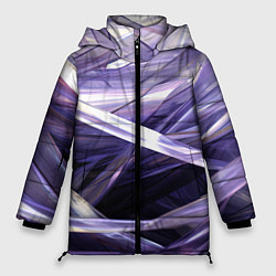 Куртка зимняя женская Фиолетовые прозрачные полосы, цвет: 3D-светло-серый