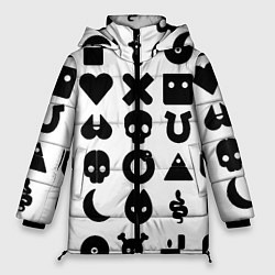 Женская зимняя куртка Love death robots pattern white