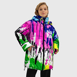 Куртка зимняя женская Colorful abstraction - aloha, цвет: 3D-черный — фото 2