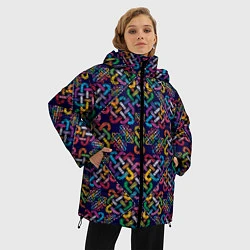 Куртка зимняя женская Вышитый узор, цвет: 3D-черный — фото 2