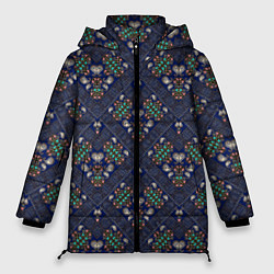 Куртка зимняя женская Узорчатые ромбы, цвет: 3D-светло-серый