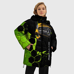 Куртка зимняя женская Мерседес AMG тёмный, цвет: 3D-светло-серый — фото 2