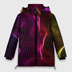Женская зимняя куртка Переплетающие цветные линии