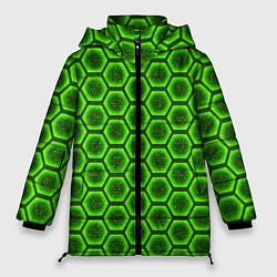 Куртка зимняя женская Энергетический щит - зеленый, цвет: 3D-черный