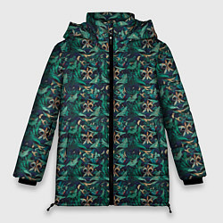 Женская зимняя куртка Luxury green abstract pattern