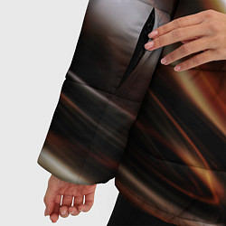 Куртка зимняя женская Изогнутая шоколадная абстракция, цвет: 3D-светло-серый — фото 2
