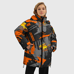 Куртка зимняя женская Разноцветная текстурная геометрия, цвет: 3D-светло-серый — фото 2