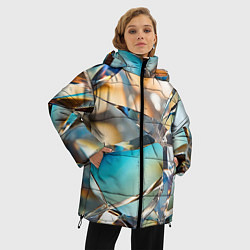 Куртка зимняя женская Грани стеклянного камня, цвет: 3D-черный — фото 2