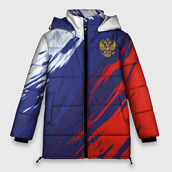 Куртка зимняя женская Россия Sport брызги красок триколор, цвет: 3D-черный