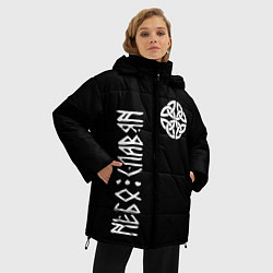 Куртка зимняя женская Славянское небо символ, цвет: 3D-красный — фото 2