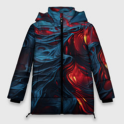 Куртка зимняя женская Яркая волнистая абстракция, цвет: 3D-черный