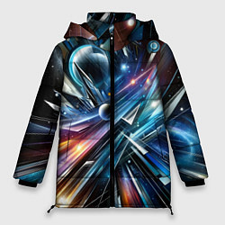 Куртка зимняя женская Космос - футуризм, цвет: 3D-черный