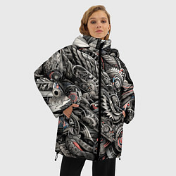 Куртка зимняя женская Тату - нейросеть, цвет: 3D-черный — фото 2