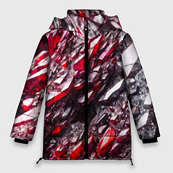 Женская зимняя куртка Красные драгоценные кристаллы