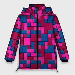 Куртка зимняя женская Геометрические цветные фигуры, цвет: 3D-светло-серый